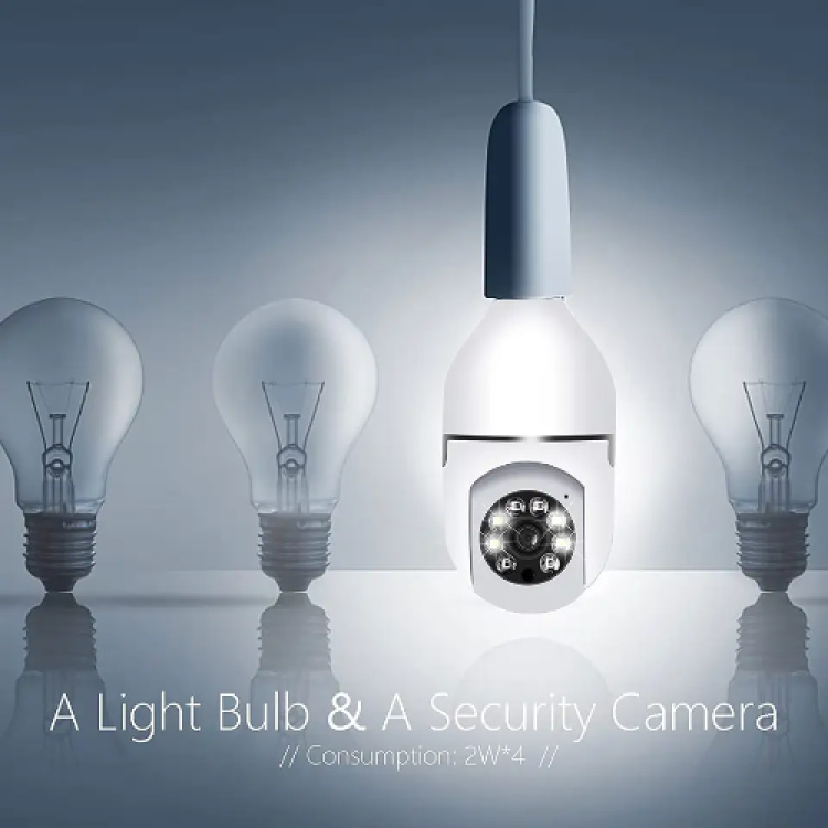 Caméra sécurité ampoule 1080P 360 degrés Panoramique Caméra